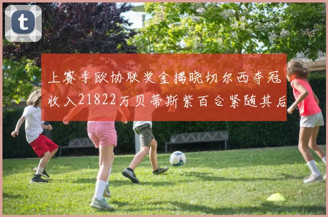上赛季欧协联奖金揭晓切尔西夺冠收入21822万贝蒂斯紫百合紧随其后
